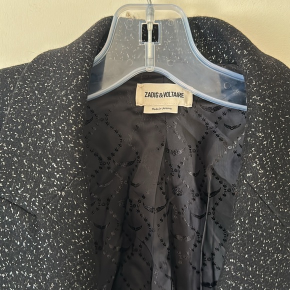 Zadig & Voltaire Venus sparkle Metallic wool blend blazer - Picture 3 of 11